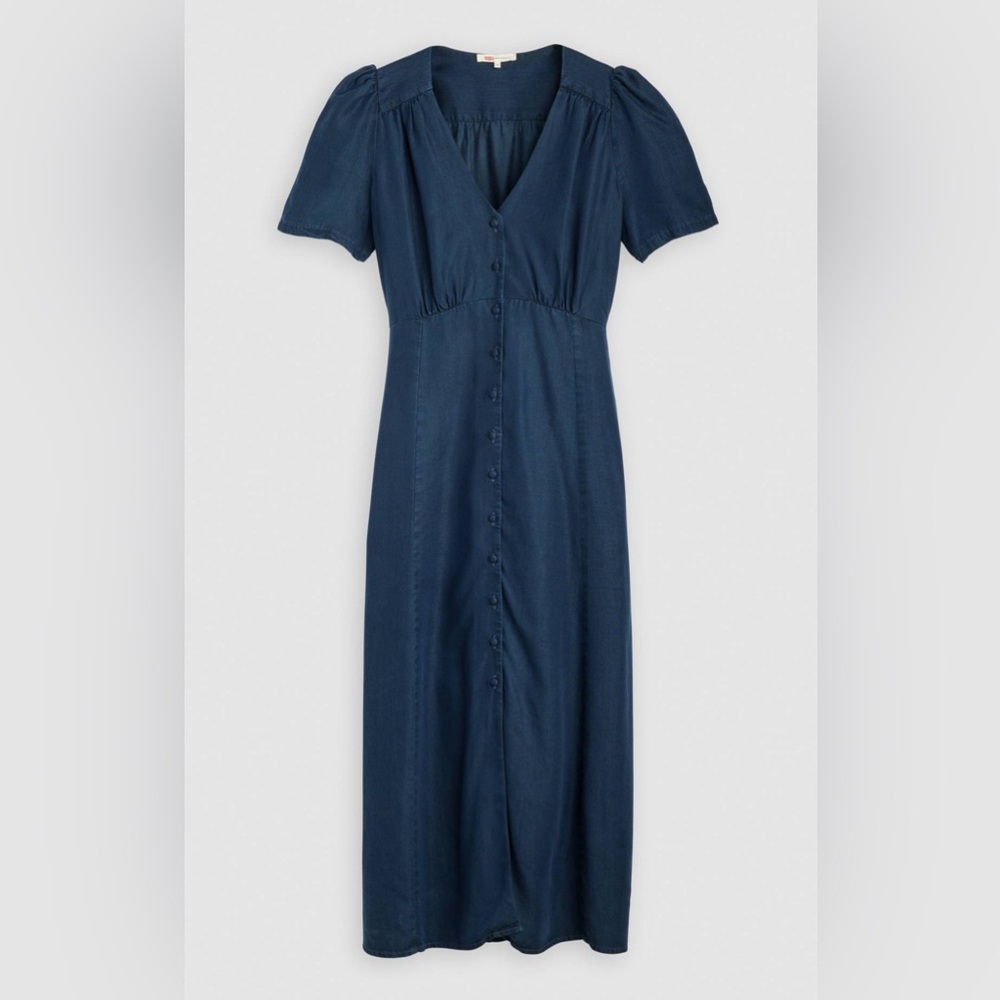 Levi’s Navy Blue Short Sleeve Midi Dress - Picture 5 of 6